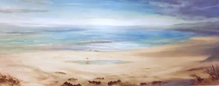 Strand 120x40 cm - Acryl op canvas - 200 euro