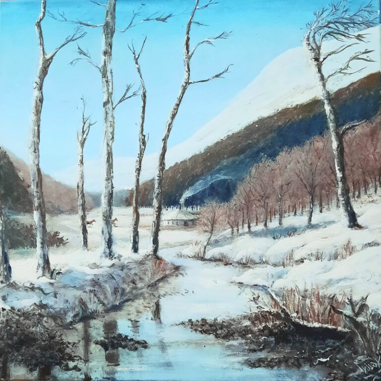 Natuurplek bij Ulanbataar - Acryl op canvas - Verkocht