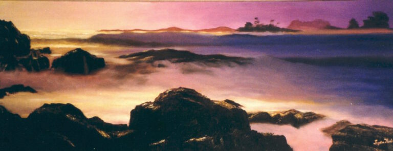 Rotsige kust - Acryl op canvas - Verkocht