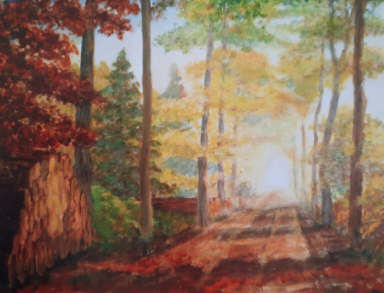 De bosweg - Acryl op canvas - Verkocht