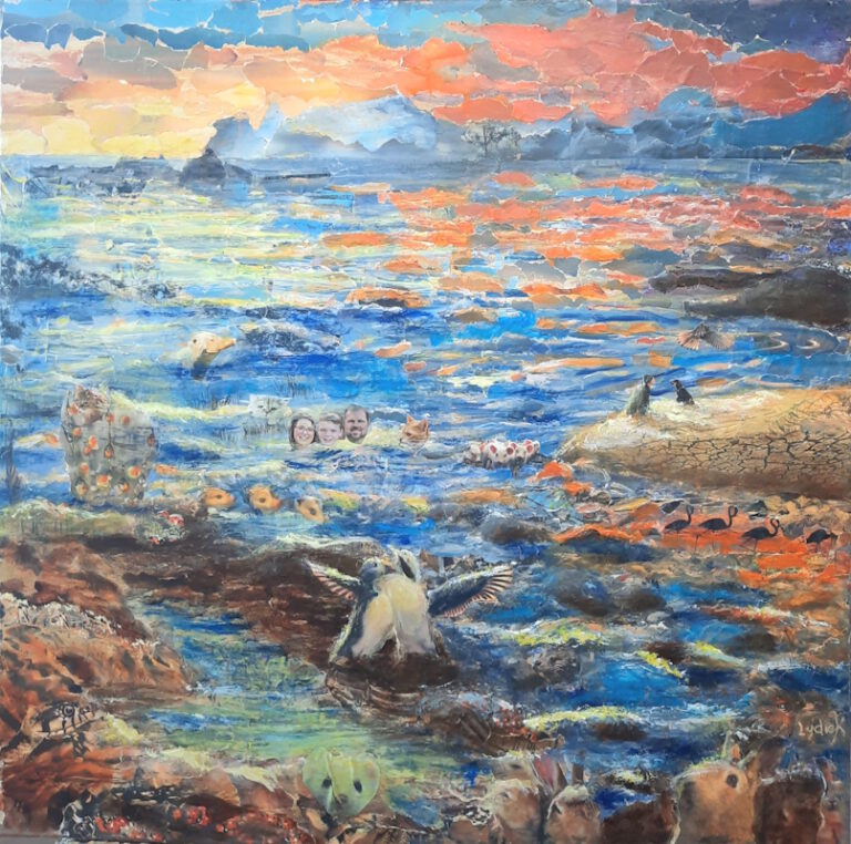 In de golven 60x60 cm - 150 euro