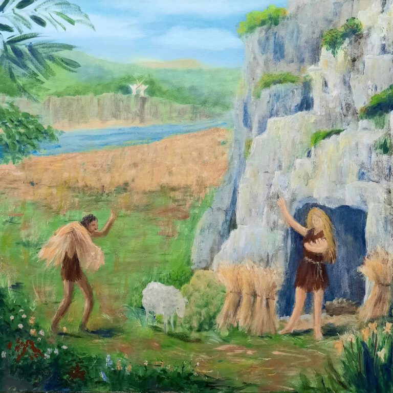 De eerste mensen 60x60 cm - 200 euro